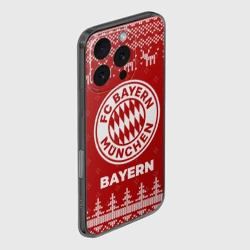 Чехол для iPhone 16 Pro силиконовый с защитой камеры Новогодний Bayern с оленями - фото 2