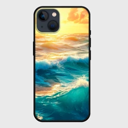 Чехол для iPhone 14 Волны на закате 