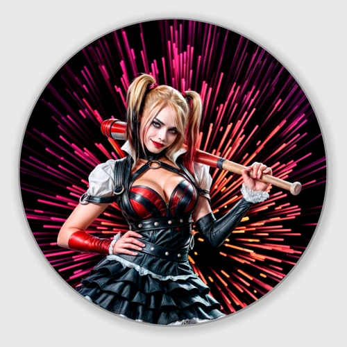 Круглый коврик для мышки Harley  Quinn