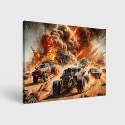 Холст прямоугольный Mad Max - explosion cars