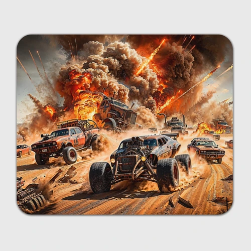 Прямоугольный коврик для мышки Mad Max - explosion cars
