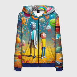 Мужская толстовка 3D на молнии Рик и Морти - сюрреалистическая фантазия