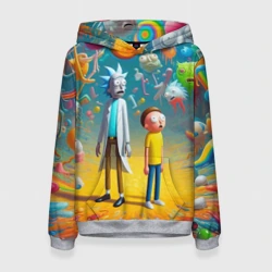 Женская толстовка 3D Рик и Морти - сюрреалистическая фантазия