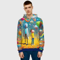 Мужская толстовка 3D Рик и Морти - сюрреалистическая фантазия - фото 2