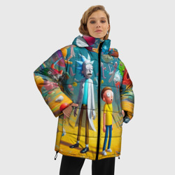 Женская зимняя куртка Oversize Рик и Морти - сюрреалистическая фантазия - фото 2