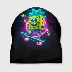Шапка 3D Sponge Bob on a skateboard - ai art fantasy