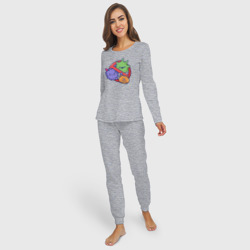 Женская пижама с лонгсливом хлопок Нет вирусам - фото 2