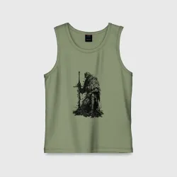 Детская майка хлопок Элитный рыцарь с двуручным мечом 