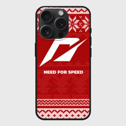 Чехол силиконовый для Apple iPhone 15 Pro матовый Новогодний Need for Speed