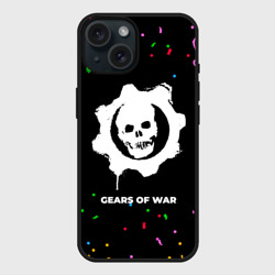Чехол силиконовый для Apple iPhone 15 матовый Gears of War конфети