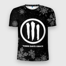 Мужская футболка 3D Slim Снежный Three Days Grace