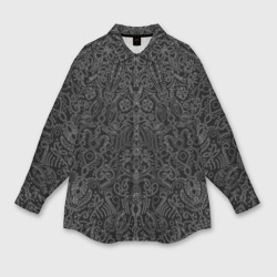 Мужская рубашка oversize 3D Чёрный узор мандала