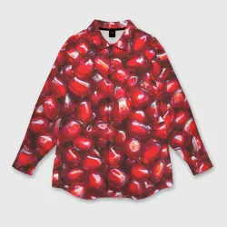 Женская рубашка oversize 3D Ядра гранат
