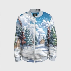 Детский бомбер 3D Предновогодняя природа