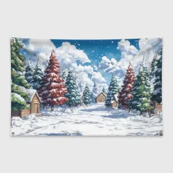 Флаг-баннер Предновогодняя природа