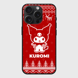 Чехол силиконовый для Apple iPhone 15 Pro матовый Новогодний Kuromi с оленями