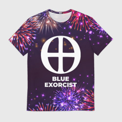 Мужская футболка 3D Праздничный Blue Exorcist