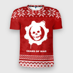 Мужская футболка 3D Slim Новогодний Gears of War