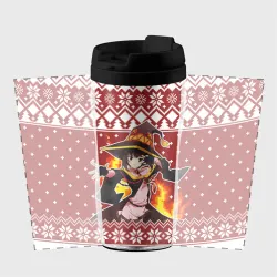Термокружка-непроливайка Мегумин свитер новогодний - фото 2