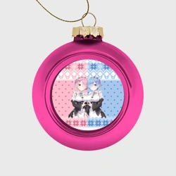 Ёлочный шар стеклянный/пластиковый Рем и Рам новогодний свитер