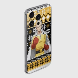 Чехол для iPhone 15 Pro Max силиконовый с защитой камеры One-Punch Man sweater - фото 2