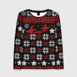 Женский лонгслив 3D Алиса новогодний свитер