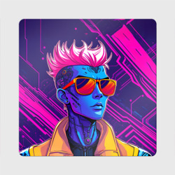 Магнит виниловый Квадрат Неоновый панк