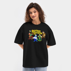 Женская футболка Oversize хлопок texturе Все персонажи Деревни дураков - фото 2