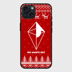 Чехол силиконовый для Apple iPhone 15 матовый Новогодний No Man's Sky с оленями