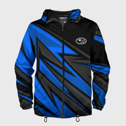 Мужская ветровка 3D Субару - синяя спорт униформа