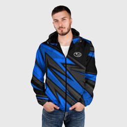 Мужская ветровка 3D Субару - синяя спорт униформа - фото 2
