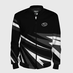 Мужской бомбер 3D Субару - черно-белый