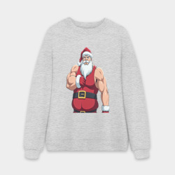 Мужской свитшот oversize без начеса хлопок Качок дед мороз