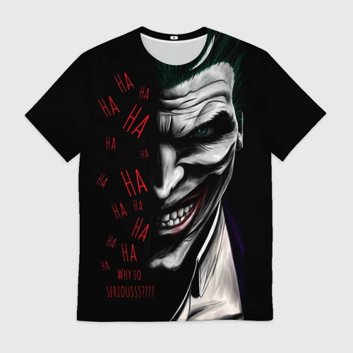 Мужская футболка 3D с принтом Joker in the dark, вид спереди #2