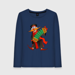 Женский лонгслив хлопок Мужичок усатый из Деревня дураков - Каламбур