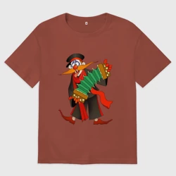 Мужская футболка хлопок Oversize Мужичок усатый из Деревня дураков - Каламбур