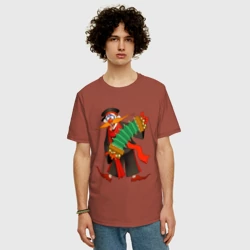 Мужская футболка хлопок Oversize Мужичок усатый из Деревня дураков - Каламбур - фото 2