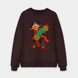 Мужской свитшот oversize без начеса хлопок Мужичок усатый из Деревня дураков - Каламбур