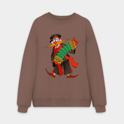 Мужской свитшот oversize без начеса хлопок Мужичок усатый из Деревня дураков - Каламбур