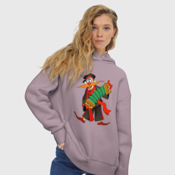 Женское худи Oversize хлопок Мужичок усатый из Деревня дураков - Каламбур - фото 2