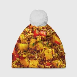 Шапка 3D c помпоном Плов с овощами
