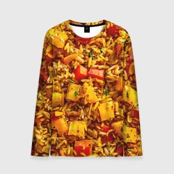 Мужской лонгслив 3D Плов с овощами
