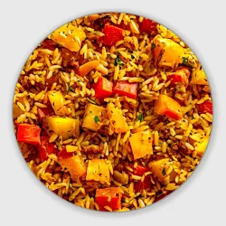 Круглый коврик для мышки Плов с овощами