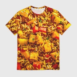Мужская футболка 3D Плов с овощами
