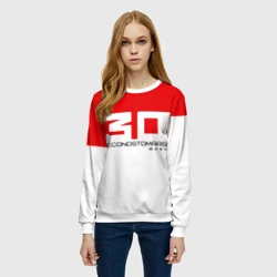 Женский свитшот 3D 30 Seconds to Mars - red and white - фото 2
