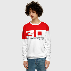 Мужской свитшот 3D 30 Seconds to Mars - red and white - фото 2