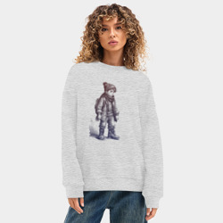 Женский свитшот oversize без начеса хлопок Школьник в высоких ботинках  - фото 2