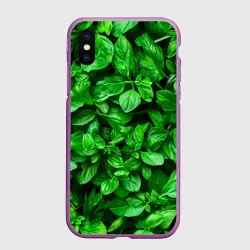 Чехол для iPhone XS Max матовый Базилик зеленый