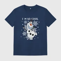 Мужская футболка хлопок Олаф Холодное сердце - снеговик i'm so cool