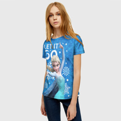 Женская футболка 3D Эльза Холодное сердце let it go - фото 2